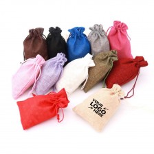 Jute Bags Linen Jewelry Pouches